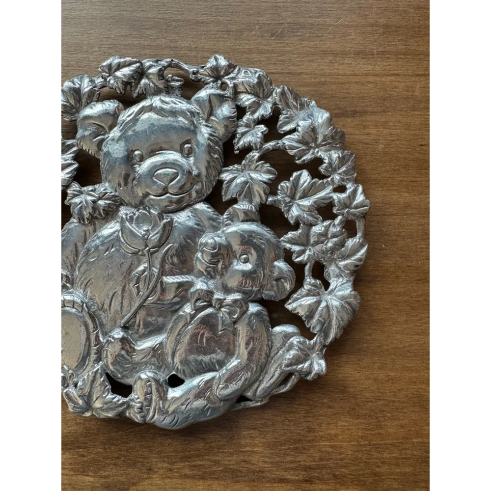 Arthur Court Silver‎ Bear Family Trivet Hot Plate One Size Kitchen Tool